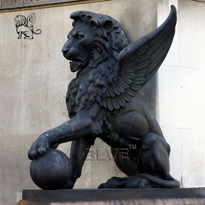 Bronze Winged Lion Statue Brass Big Animal Sculpture Metal Antique Large Size Outdoor Garden Park Decorative
