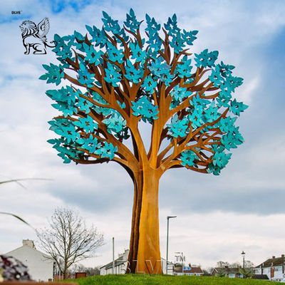 Rust Corten Steel Tree Sculpture Metal Big Tree Statue Modern Art Abstract Outdoor Beautiful Large