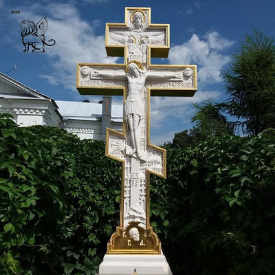 Jesus Statue Monument Marble Cross Sculpture Crucifixion Cemetery Church Catholic Religious Stone Carving