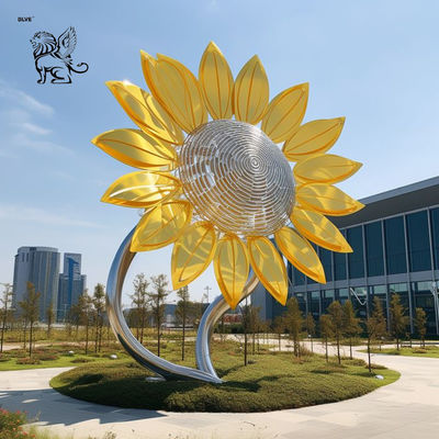Stainless Steel Sunflower Sculpture Metal Big Flower Statue Large Garden Art Decorative Outdoor Customized