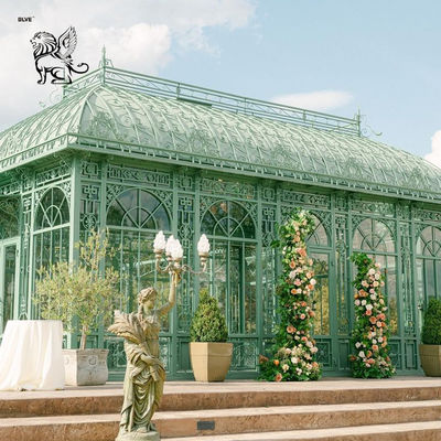 Garden Wedding Decoration Sunroom Outdoor Iron Gazebo Metal Steel Greenhouse Victorian Large 24*6*H5.2m Customized