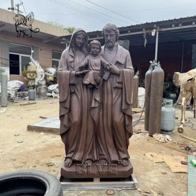 Bronze Holy Family Sculpture Metal Art Religious Figure Casting Copper Statue Church Decoration Custom