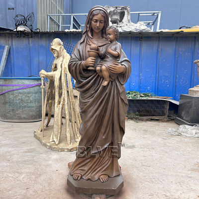 Bronze Mother Mary Statue Christian Statues Religious Virgin Sculpture Life Size Metal Crafts Church Home Decor Handmade