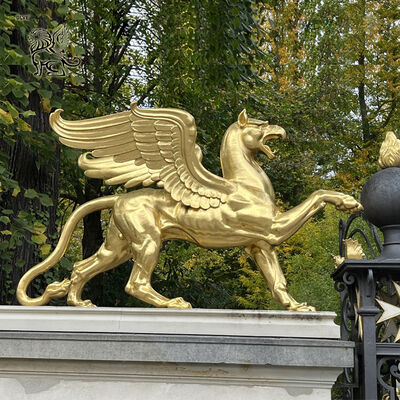 Bronze Griffin Statue Gold Brass Legendary Animals Metal Garden Sculptures Large Outdoor Decoration Custom