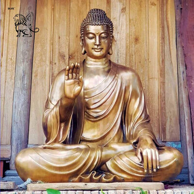 Bronze Buddha Statue Life Size Metal Religious Buddhist Brass Sculpture Outdoor Garden Decoration