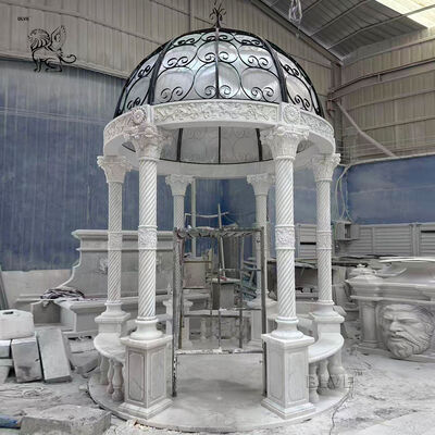 Marble Gazebo Luxury Garden Metal Waterproof Dome Outdoor Wedding Pavilion Modern Custom