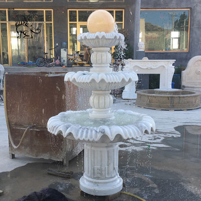 Garden Feng Shui Ball Fountain Marble Floating Ball Life Size Hand Carving