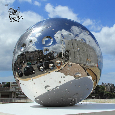 Stainless Steel Moon Sculpture Garden Large Circular Abstract Waterscape Fountain Outdoor Decoration
