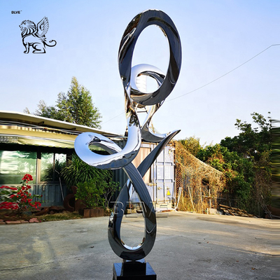 Stainless Steel Moon Sculpture Garden Large Circular Abstract Waterscape Fountain Outdoor Decoration