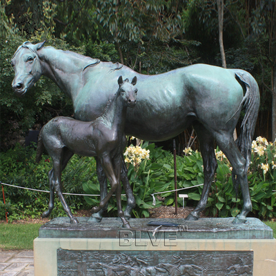 Bronze Horse And Foal Statue Brass Copper Life Size Animal Sculpture Large Decoration Garden Outdoor