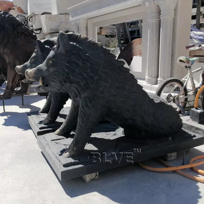 Bronze Life Size Boar Statues Fountains Metal Wild Pig Spitting Water Fountain Sculpture Decoration Garden