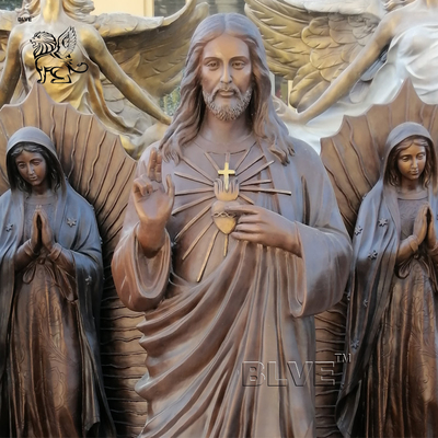 Bronze Life Size Christ Jesus Statues Church Christian Religious Divine Mercy Brass Sculpture Antique Outdoor Stock