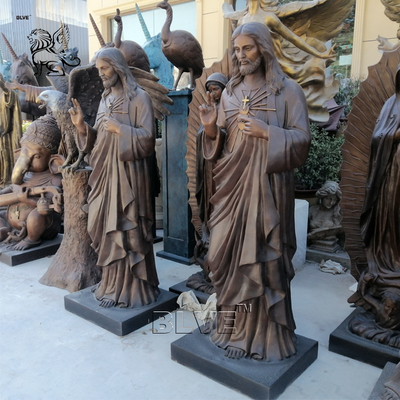 Bronze Life Size Christ Jesus Statues Church Christian Religious Divine Mercy Brass Sculpture Antique Outdoor Stock