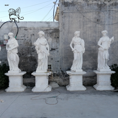 White Marble Life Size Four Seasons Statues Greek Garden Goddess Sculpture Classic Women Outdoor European Style