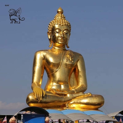 Bronze Buddha Statues Golden Southeast Asia Pray Buddha Sculpture Metal Religious Large Temple Outdoor