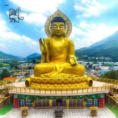 Bronze Buddha Statues Golden Southeast Asia Pray Buddha Sculpture Metal Religious Large Temple Outdoor