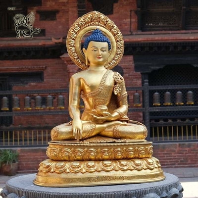 Bronze Buddha Statues Golden Southeast Asia Pray Buddha Sculpture Metal Religious Large Temple Outdoor
