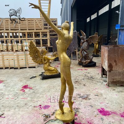 Beautiful Naked Ballet Girl Dancing Fountain Bronze Garden Water Fountain Metal Life Size Design Modern
