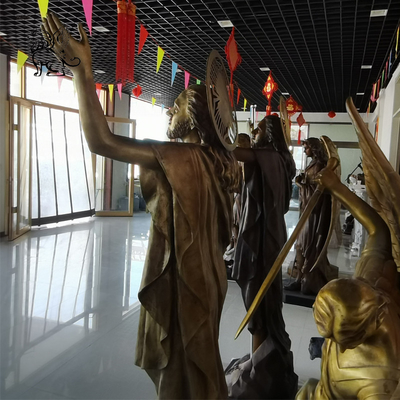 Brass Bronze Jesus Statue Christ God Sculpture Life Size Church Religious Metal Outdoor