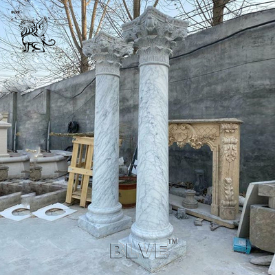Marble Corinthian Building Pillar Design Circular Columns Roman Greek Decorative Handcarved Luxury
