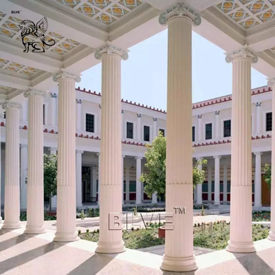 Marble Corinthian Building Pillar Design Circular Columns Roman Greek Decorative Handcarved Luxury