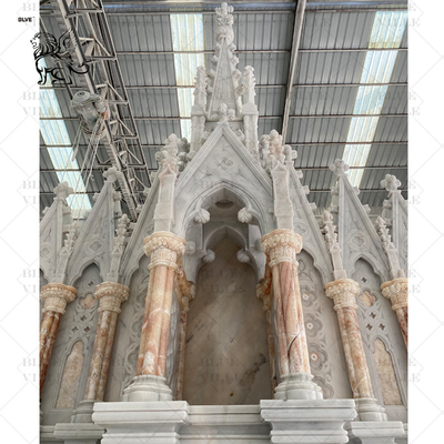 Natural Stone Marble Altar Table Hand Carved Church Luxury Design Religious Decoration