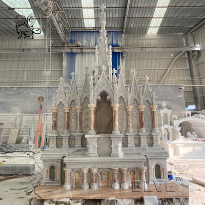 Natural Stone Marble Altar Table Hand Carved Church Luxury Design Religious Decoration