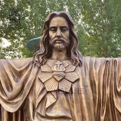 Jesus Bronze Sculpture Open Arms Life Size Casting Metal Christ Religious Brass Statue Outdoor Church
