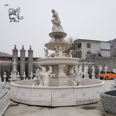 White Natural Stone Marble 3 Tier Water Fountain Limestone Outdoor Garden Decoration French Style