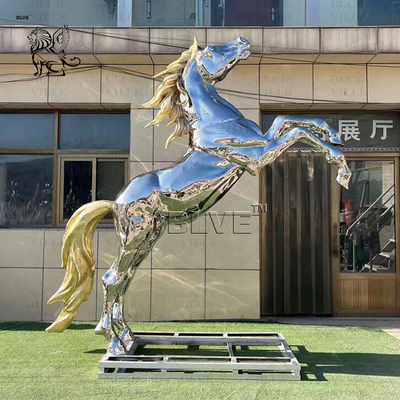 Stainless Steel Eagle Statue Large Metal Falcon Animal Sculpture Modern Polished Decorative Outdoor