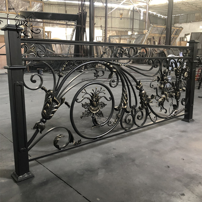 Iron Fence Railing Handrail Wrought Iron Fence Galvanized Durable Residential Factory Supply