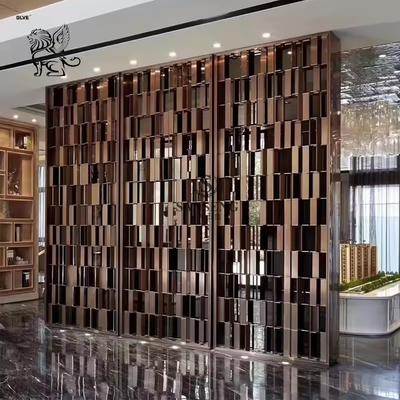 Stainless Steel Screen Room Divider Golden Laser Cut Metal Screen Wall Interior Decoration Wholesale