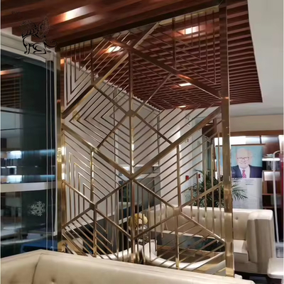 Stainless Steel Screen Room Divider Golden Laser Cut Metal Screen Wall Interior Decoration Wholesale