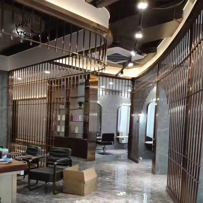 Stainless Steel Screen Room Divider Golden Laser Cut Metal Screen Wall Interior Decoration Wholesale
