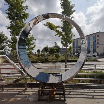 Stainless Steel Sculpture Abstract Metal Garden Fountain Mirror Polished Large Modern Art Sculpture