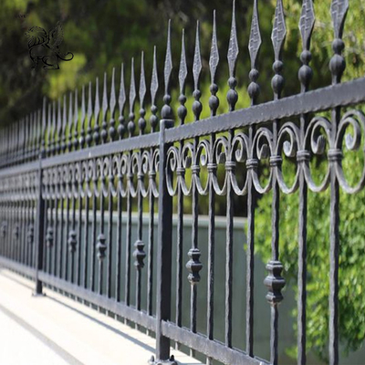 Wrought Iron Fence Panel Steel Metal Picket Ornamental Fence Factory price New Design Cheap