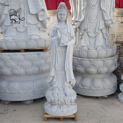Marble Guan Yin Statue Female Buddha Avalokitesvara Kwan Yin Sculpture Life Size Outdoor