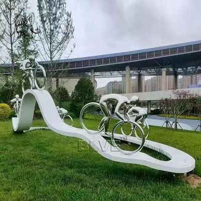 Cycling Track Stainless Steel Sculptures Sport Abstract Metal Sculpture Art Park Large Decorative Outdoor