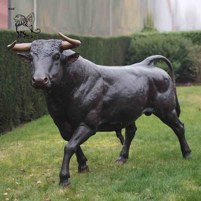Bronze Metal Bull Sculpture Life Size Garden Cattle Statue Copper Custom Outdoor Decorative