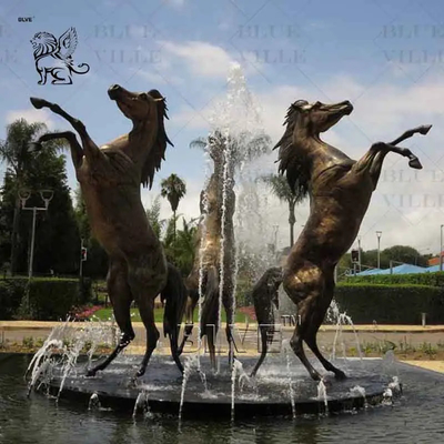 Bronze Horse Fountain Sculpture Copper Garden Animal Waterscape Statue Large Metal Outdoor Decoration Custom