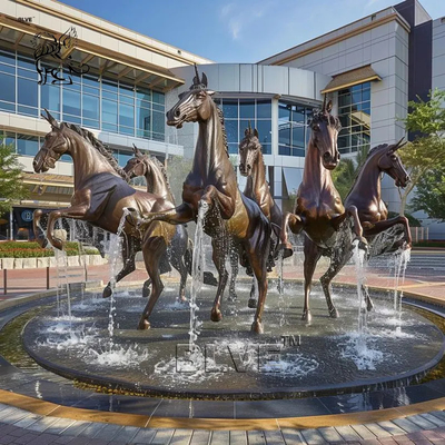 Bronze Horse Fountain Sculpture Copper Garden Animal Waterscape Statue Large Metal Outdoor Decoration Custom