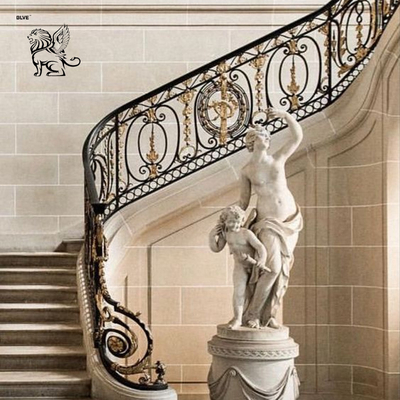 Iron Stair Handrail Baluster Metal Outdoor Balcony Railing Designs Luxury Home Decor Villa French Decorative