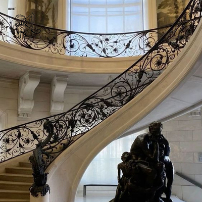 Iron Stair Handrail Baluster Metal Outdoor Balcony Railing Designs Luxury Home Decor Villa French Decorative