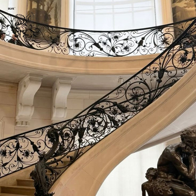 Iron Stair Handrail Baluster Metal Outdoor Balcony Railing Designs Luxury Home Decor Villa French Decorative