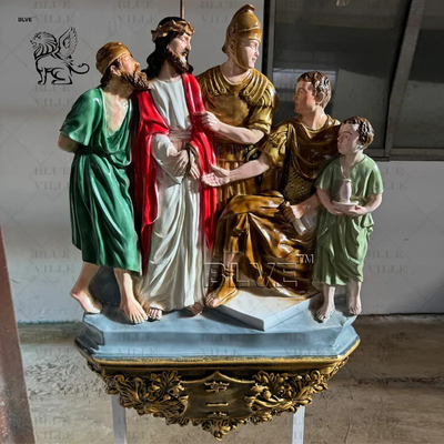 Bronze Jesus Statues 14 Station Sculpture Resin Fiberglass Catholic Religious Church Christian Custom Size
