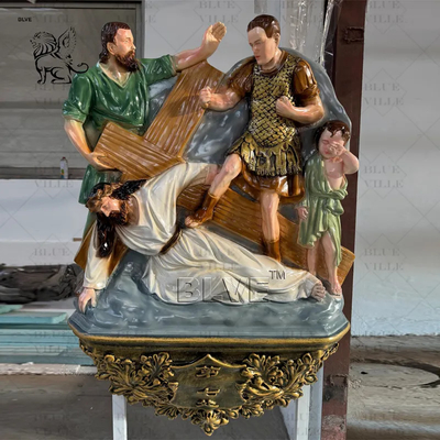 Bronze Jesus Statues 14 Station Sculpture Resin Fiberglass Catholic Religious Church Christian Custom Size