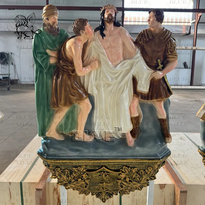 Bronze Jesus Statues 14 Station Sculpture Resin Fiberglass Catholic Religious Church Christian Custom Size