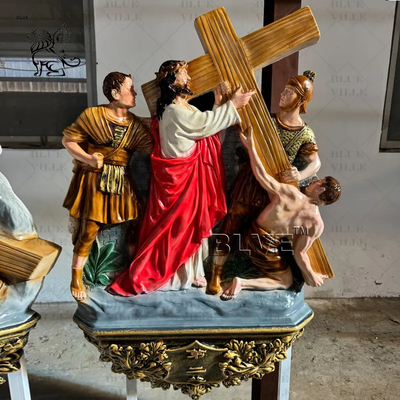 Bronze Jesus Statues 14 Station Sculpture Resin Fiberglass Catholic Religious Church Christian Custom Size
