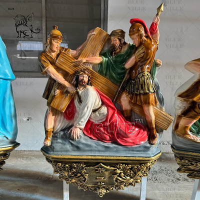Bronze Jesus Statues 14 Station Sculpture Resin Fiberglass Catholic Religious Church Christian Custom Size