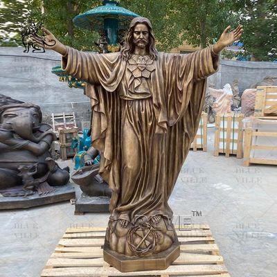 Bronze Savior Christ Jesus Statue Brass Redeemer Sculpture Life Size Metal Casting Jesus Decoration Religious